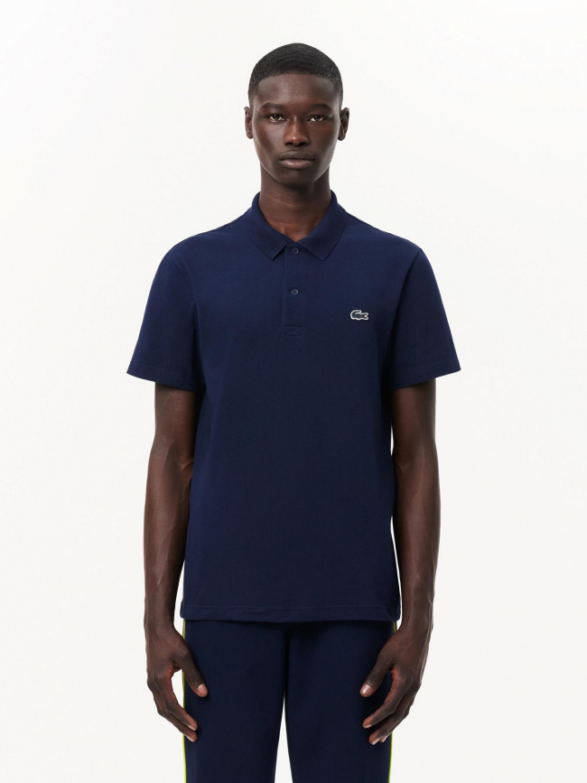 Polo uni regular logo bleu marine homme - Lacoste