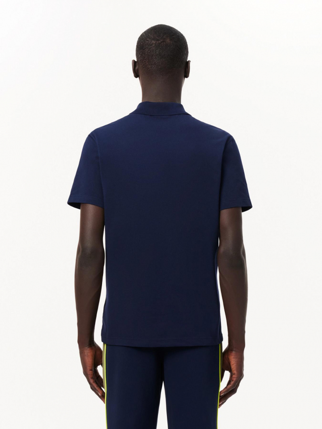 Polo uni regular logo bleu marine homme - Lacoste