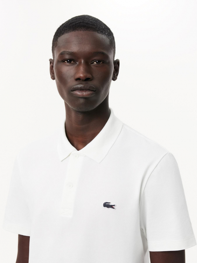 Polo uni regular logo blanc homme - Lacoste