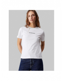 T-shirt institutional straight blanc femme - Calvin Klein Jeans