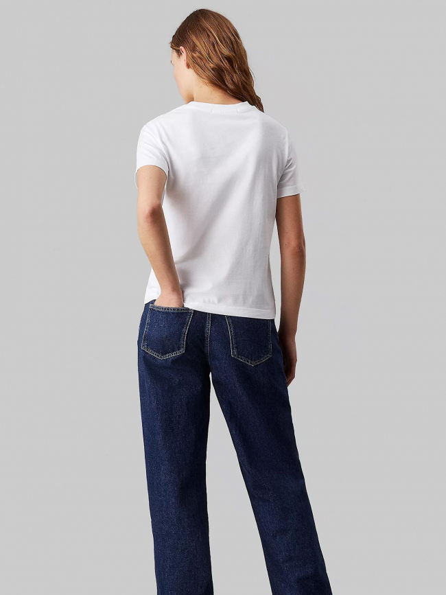 T-shirt institutional straight blanc femme - Calvin Klein Jeans