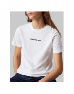 T-shirt institutional straight blanc femme - Calvin Klein Jeans