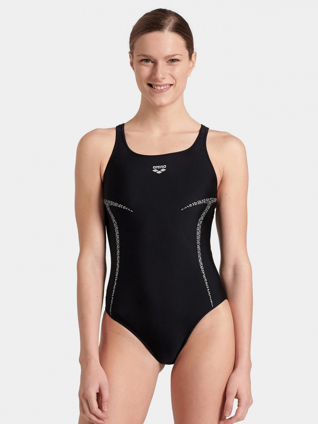 Maillot de bain natation 1 pièce pro file noir argent femme - Arena