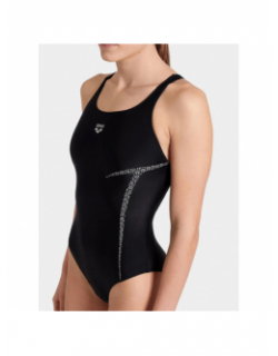 Maillot de bain natation 1 pièce pro file noir argent femme - Arena