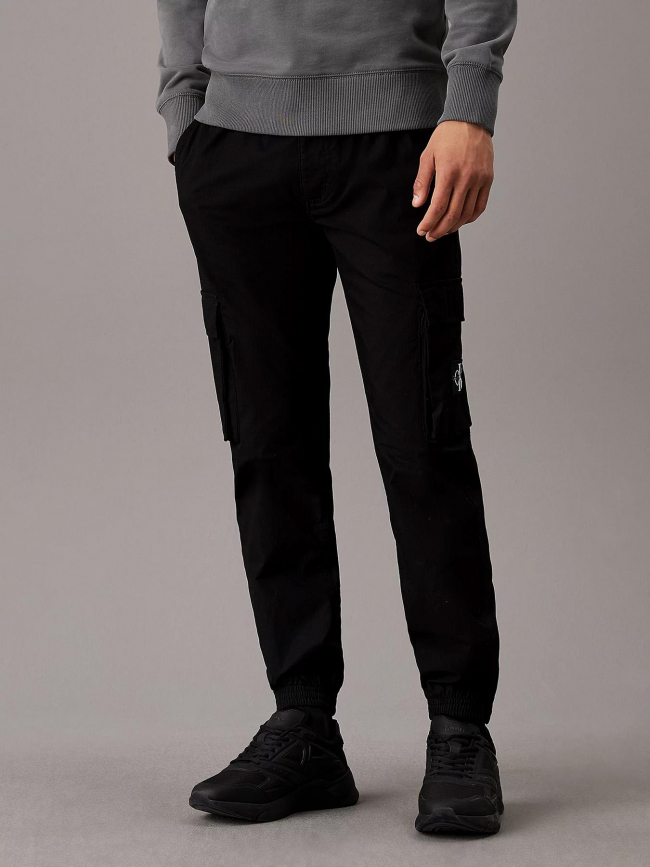 Pantalon cargo skinny washed noir homme - Calvin Klein Jeans