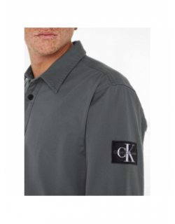 Chemise monologo badge relax gris homme - Calvin Klein Jeans