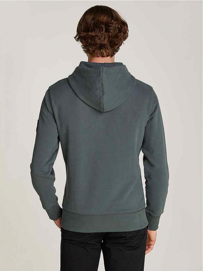 Sweat à capuche badge hoodie gris homme - Calvin Klein