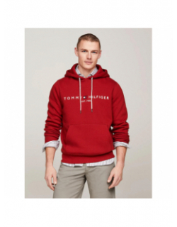 Sweat à capuche logo hoody rouge homme - Tommy Hilfiger