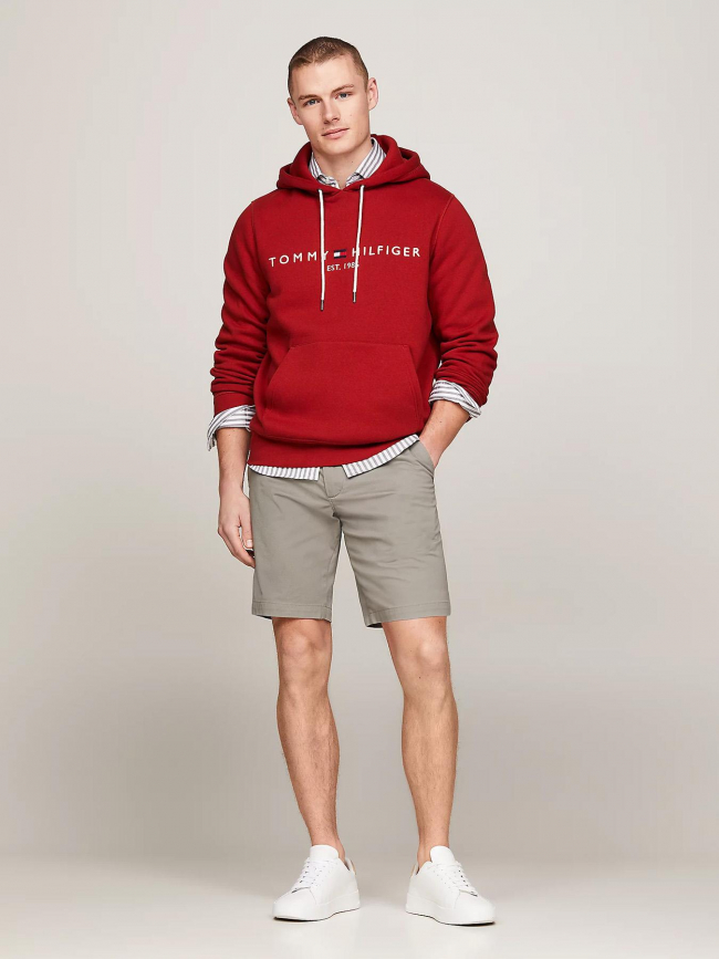 Sweat à capuche logo hoody rouge homme - Tommy Hilfiger