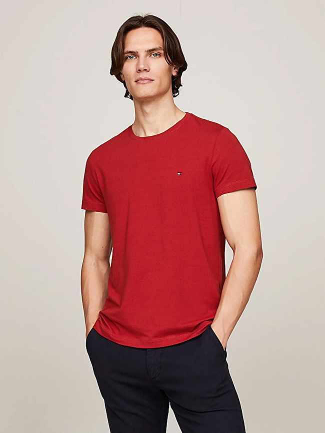 T-shirt stretch slim fit rouge homme- Tommy Hilfiger