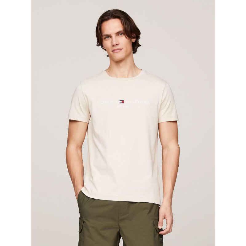 T-shirt logo beige homme - Tommy Hilfiger