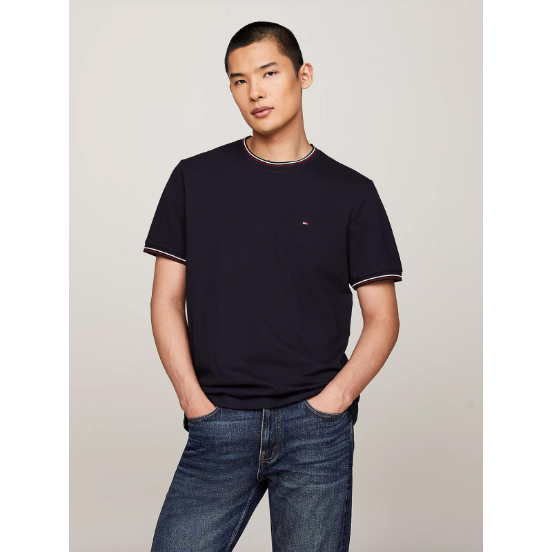 T-shirt rwb tipped collar bleu marine homme - Tommy Hilfiger