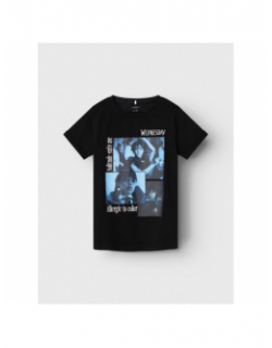 T-shirt série mercredi jax noir fille - Name It