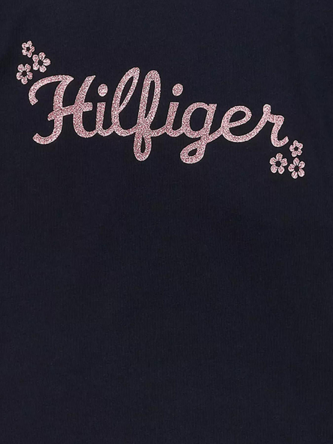 T-shirt flower glitter reg noir enfant - Tommy Hilfiger