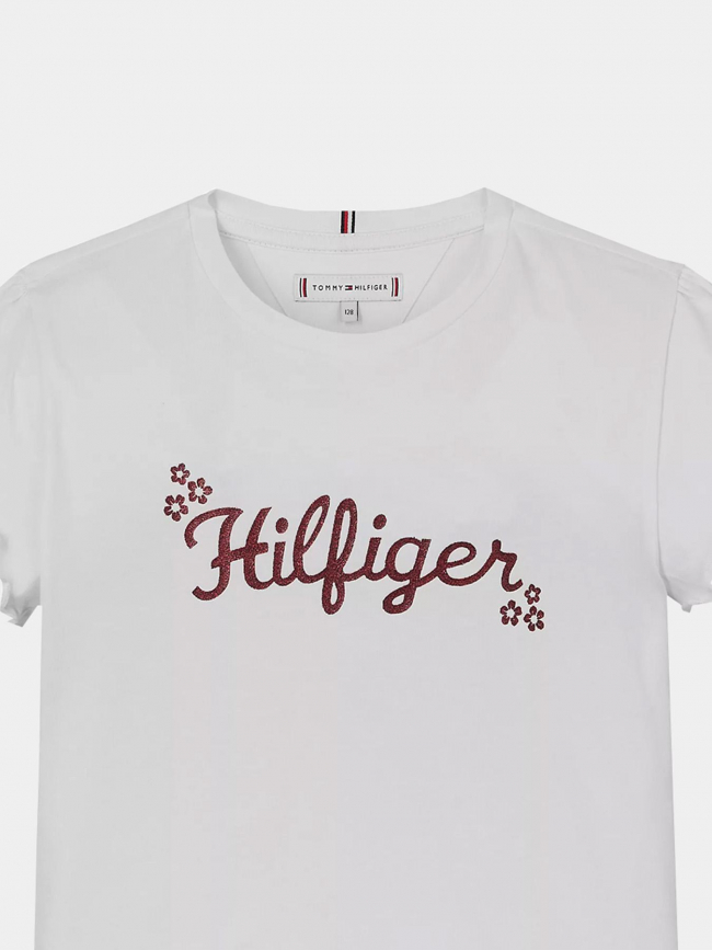 T-shirt flower glitter reg blanc fille | Tommy Hilfiger