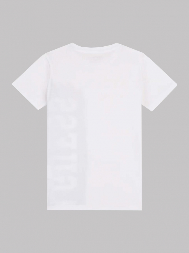 T-shirt logo blanc bleu noir garçon - Guess