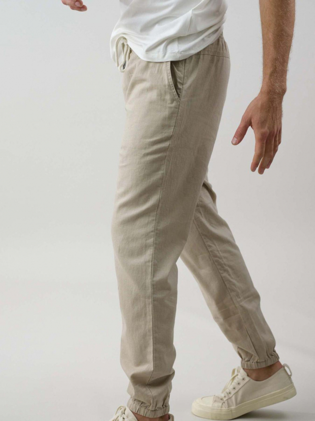 Pantalon en lin mezel beige homme - Deeluxe