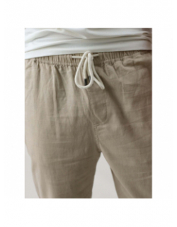 Pantalon en lin mezel beige homme - Deeluxe