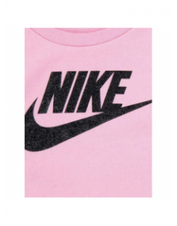 T-shirt logo paillette futura rose fille - Nike