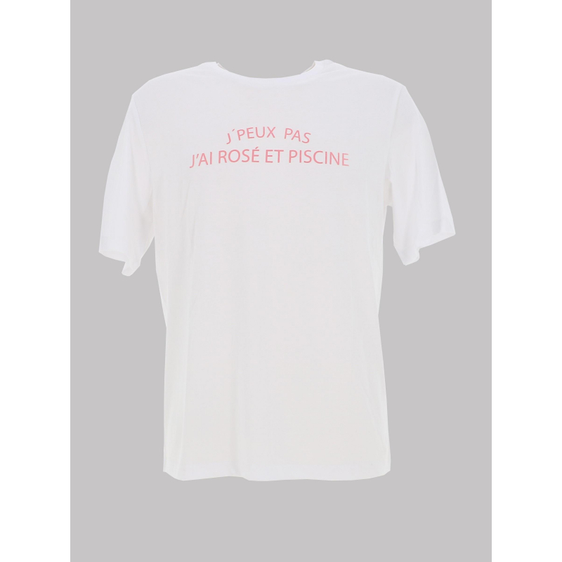 T-shirt j'peux pas j'ai rosé et piscine blanc homme - Jack & Jones