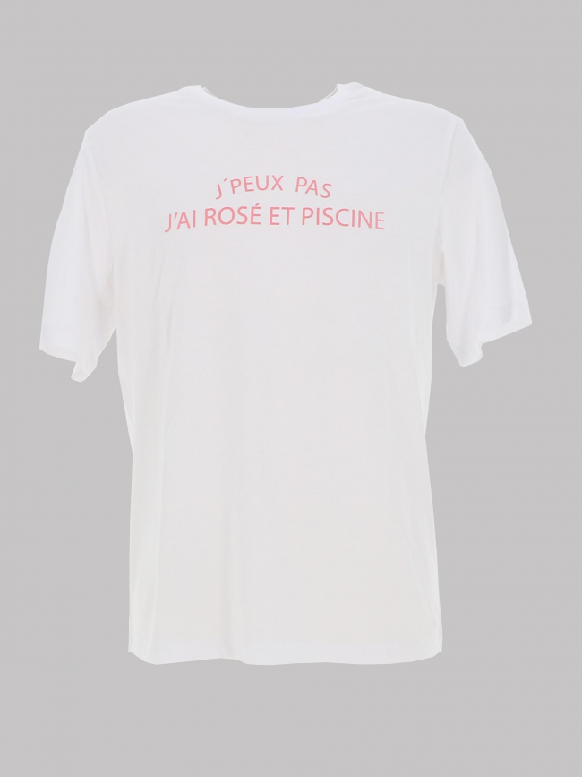 T-shirt j'peux pas j'ai rosé et piscine blanc homme - Jack & Jones