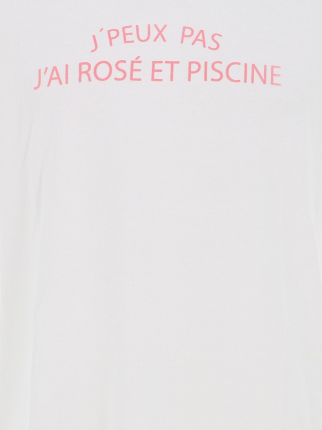 T-shirt j'peux pas j'ai rosé et piscine blanc homme - Jack & Jones