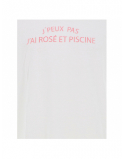 T-shirt j'peux pas j'ai rosé et piscine blanc homme - Jack & Jones