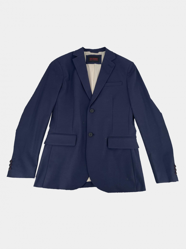 Veste blazer eaton tissu technique bleu marine homme - Guess