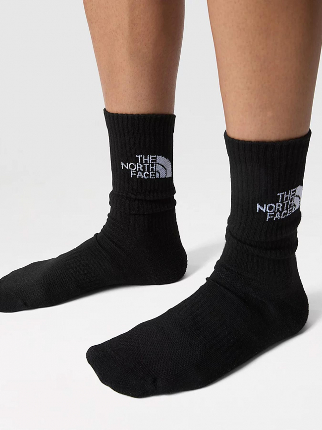 Pack de 3 paires de chaussettes multi sport noir adulte - The North