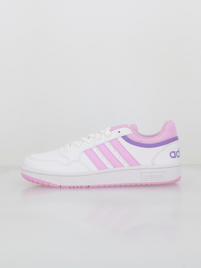 Baskets hoops 3.0 k blanc rose enfant - Adidas