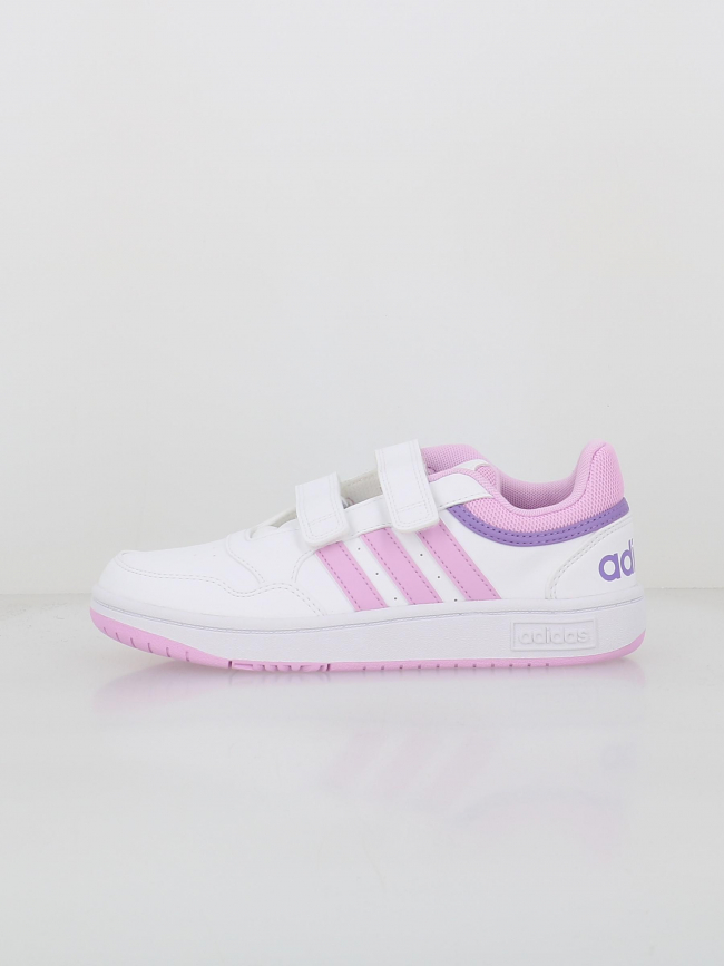 Baskets hoops 3.0 cf blanc rose enfant - Adidas