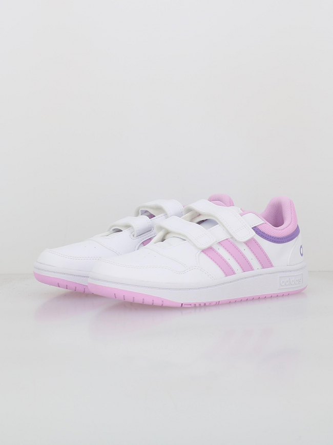 Baskets hoops 3.0 cf blanc rose enfant - Adidas