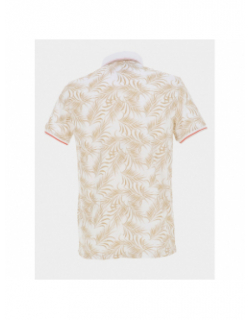 Polo imprimé grust blanc beige homme - Benson & Cherry