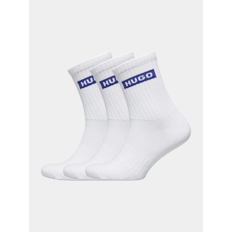 Pack de 3 paires de chaussettes blue logo blanc homme - Hugo