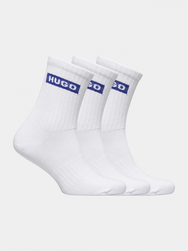 Pack de 3 paires de chaussettes blue logo blanc homme - Hugo