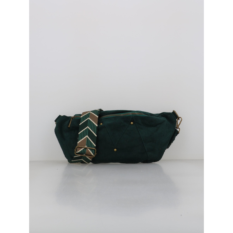 Sac banane jenny velvet vert femme - Pieces