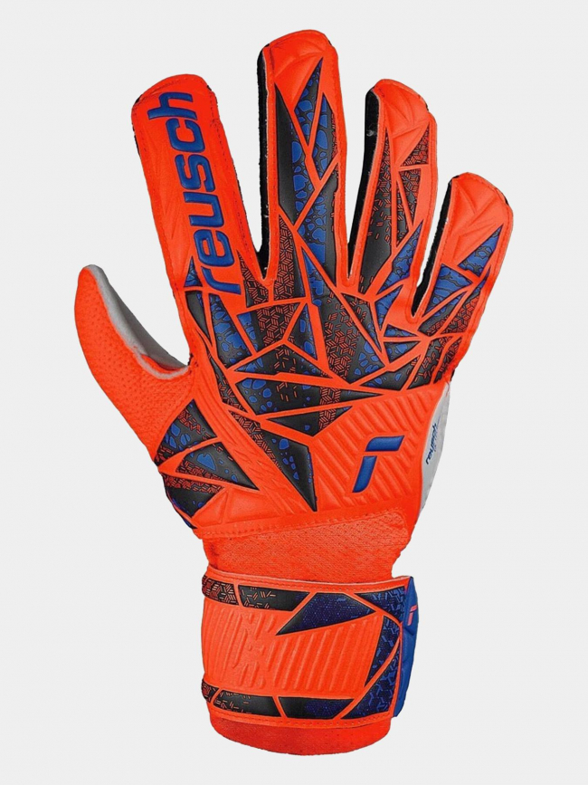 Gants de football attrakt starter solid orange bleu enfant - Reusch