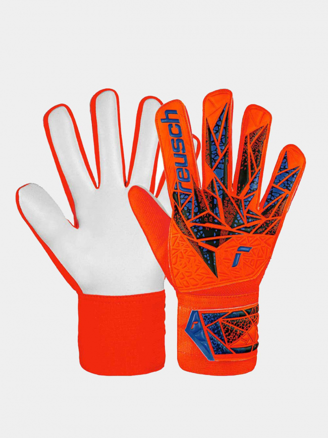 Gants de football attrakt starter solid orange bleu enfant - Reusch