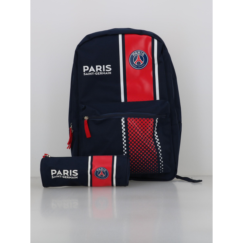 Sac a dos 2 compartiments + trousse bleu marine adulte - PSG