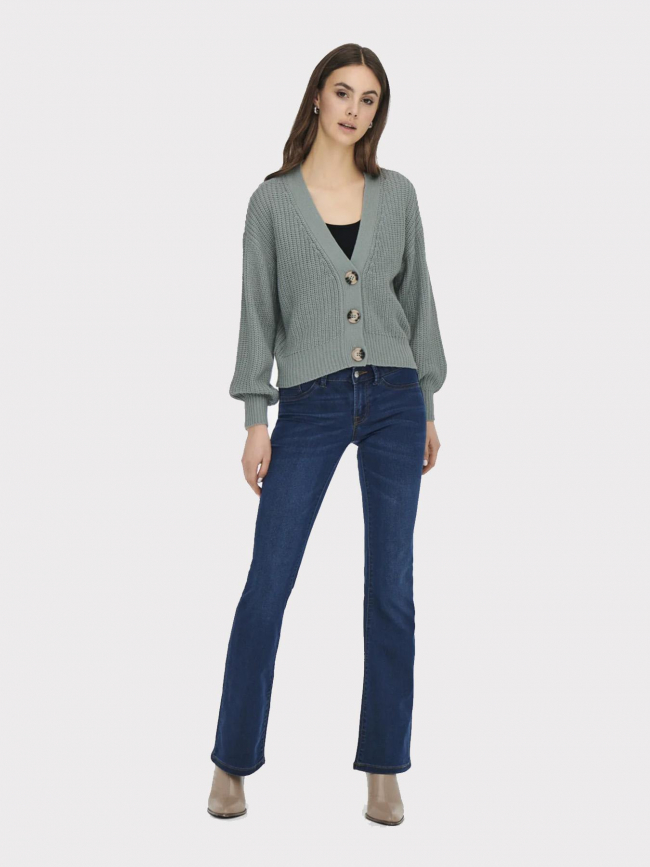 Gilet cardigan crop justy bleu femme - Jacqueline De Yong