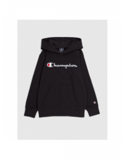 Sweat à capuche logo brodé noir enfant - Champion