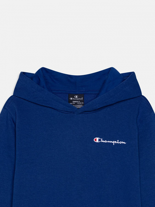 Sweat à capuche petit logo brodé bleu marine enfant - Champion