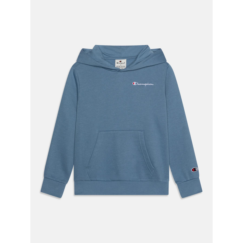 Sweat à capuche petit logo brodé bleu enfant - Champion