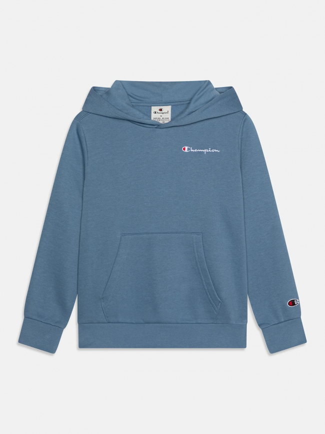 Sweat à capuche petit logo brodé bleu enfant - Champion