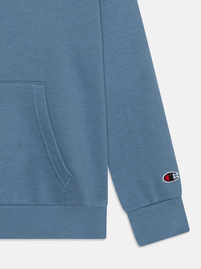 Sweat à capuche petit logo brodé bleu enfant - Champion