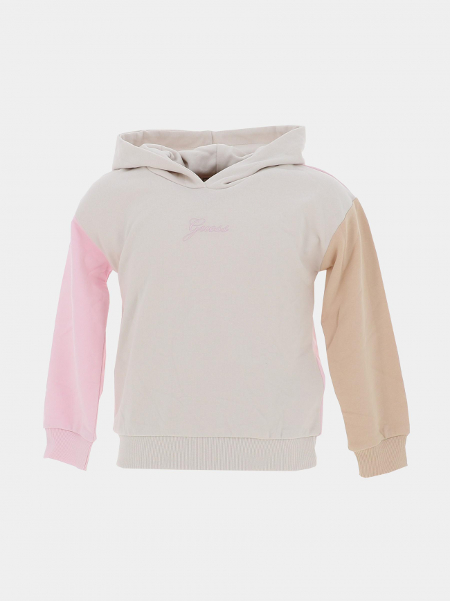 Sweat à capuche active top rose beige fille - Guess