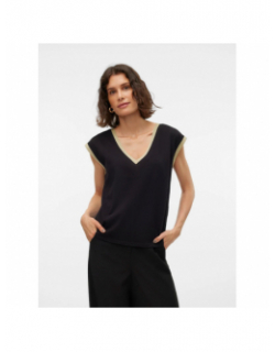 T-shirt col v doré maldora noir femme - Vero Moda