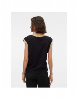 T-shirt col v doré maldora noir femme - Vero Moda