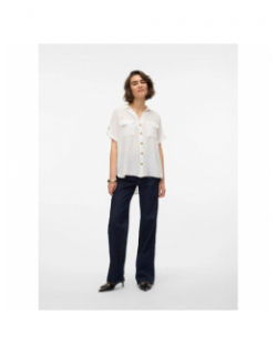 Chemisier manches courtes bumpy blanc femme - Vero Moda