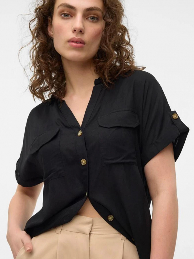 Chemisier manches courtes bumpy noir femme - Vero Moda